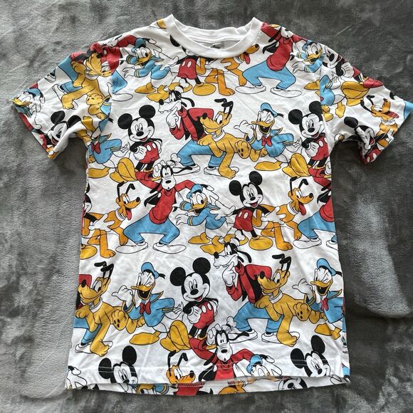 Disney Tops - Disney x Mad Engine Mickey Mouse & Friends Graphic Print White Tshirt Size Small